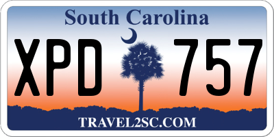 SC license plate XPD757