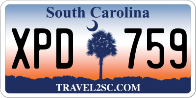 SC license plate XPD759