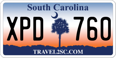 SC license plate XPD760