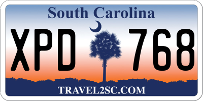 SC license plate XPD768