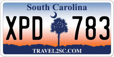 SC license plate XPD783
