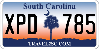 SC license plate XPD785