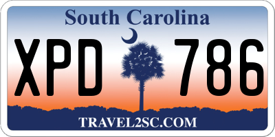 SC license plate XPD786