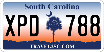 SC license plate XPD788
