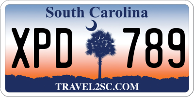 SC license plate XPD789