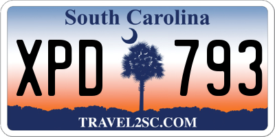 SC license plate XPD793