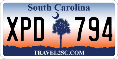 SC license plate XPD794