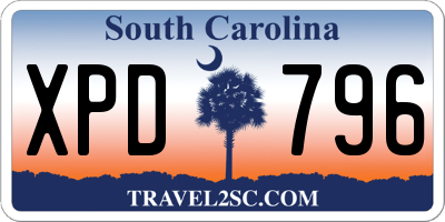 SC license plate XPD796