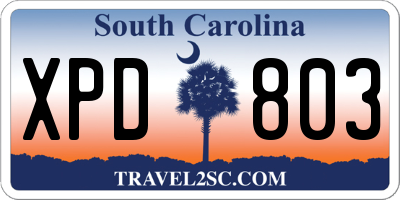 SC license plate XPD803