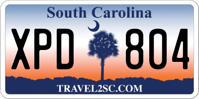 SC license plate XPD804