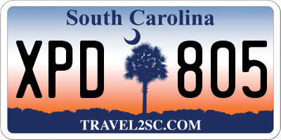 SC license plate XPD805