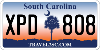 SC license plate XPD808