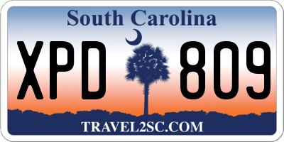 SC license plate XPD809