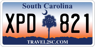 SC license plate XPD821