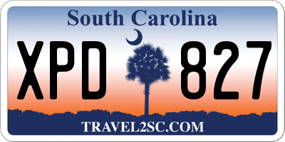 SC license plate XPD827