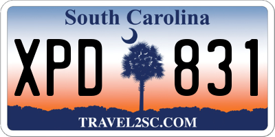 SC license plate XPD831