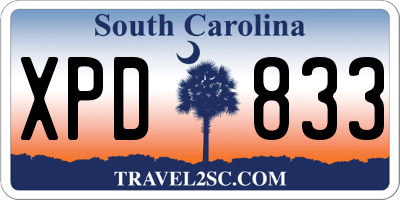 SC license plate XPD833