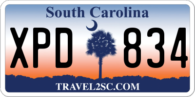 SC license plate XPD834