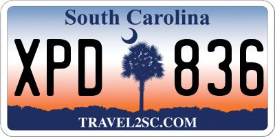 SC license plate XPD836