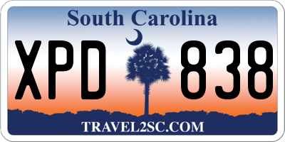 SC license plate XPD838