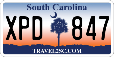 SC license plate XPD847
