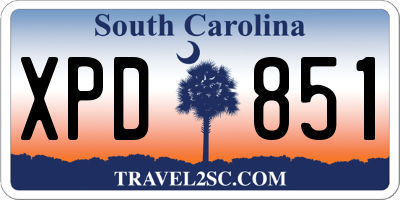SC license plate XPD851