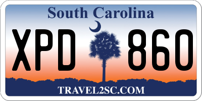 SC license plate XPD860