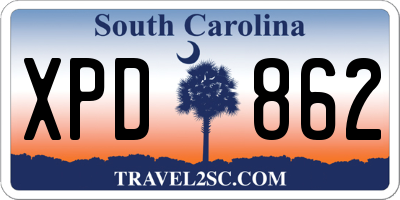 SC license plate XPD862