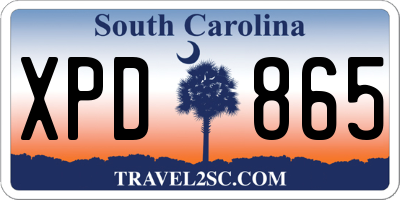 SC license plate XPD865