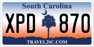 SC license plate XPD870