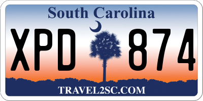 SC license plate XPD874