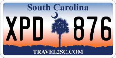 SC license plate XPD876