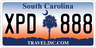 SC license plate XPD888