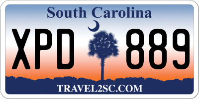 SC license plate XPD889