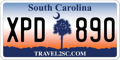 SC license plate XPD890
