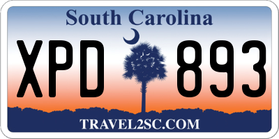 SC license plate XPD893