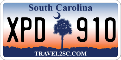 SC license plate XPD910