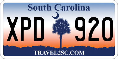 SC license plate XPD920