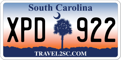 SC license plate XPD922