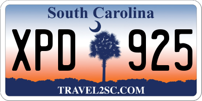 SC license plate XPD925