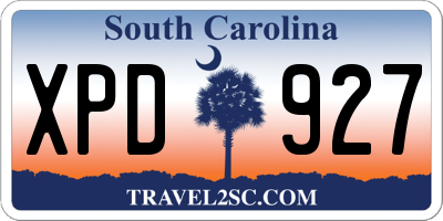 SC license plate XPD927