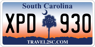 SC license plate XPD930