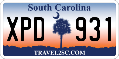 SC license plate XPD931