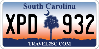 SC license plate XPD932