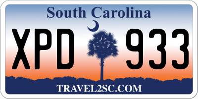SC license plate XPD933