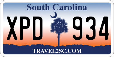 SC license plate XPD934