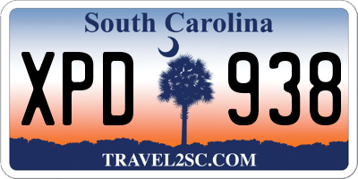 SC license plate XPD938