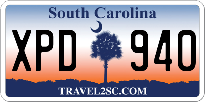 SC license plate XPD940