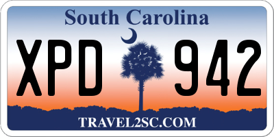 SC license plate XPD942