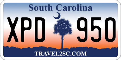 SC license plate XPD950